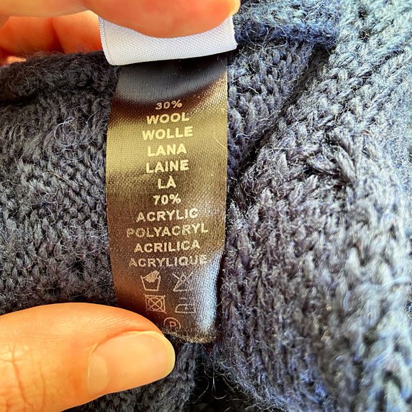 Dark Blue Light Weight Wool Knit Cardigan - Picture 4 of 4